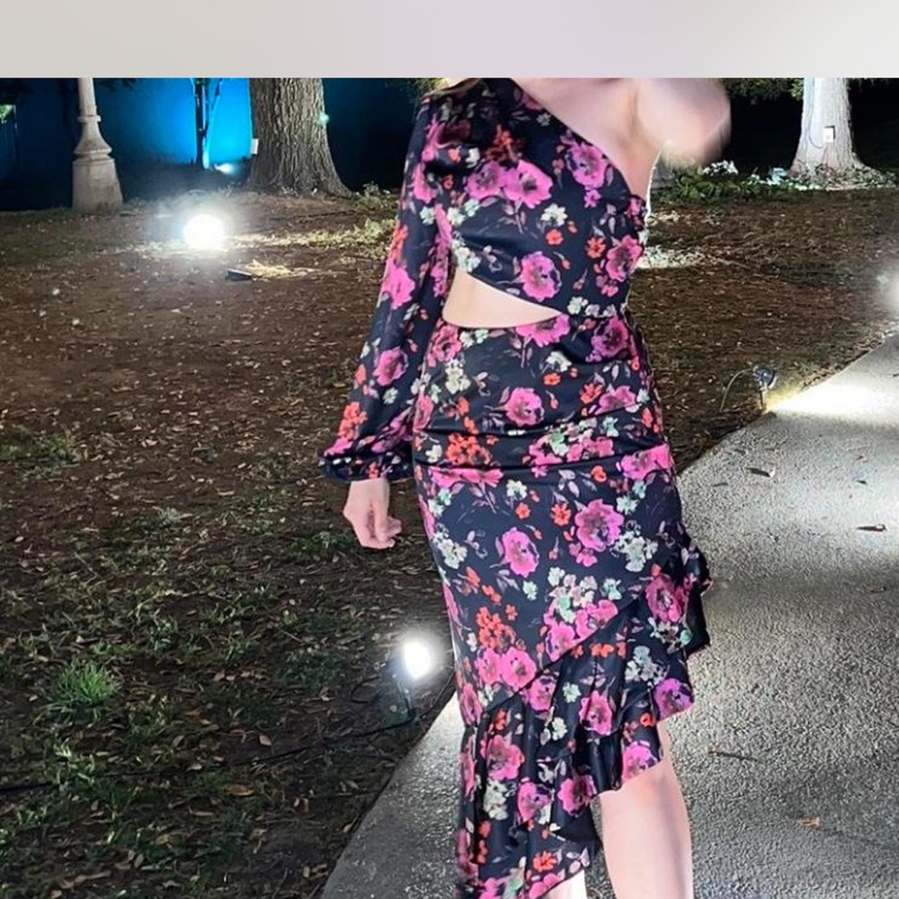 Floral One-Shoulder Dress